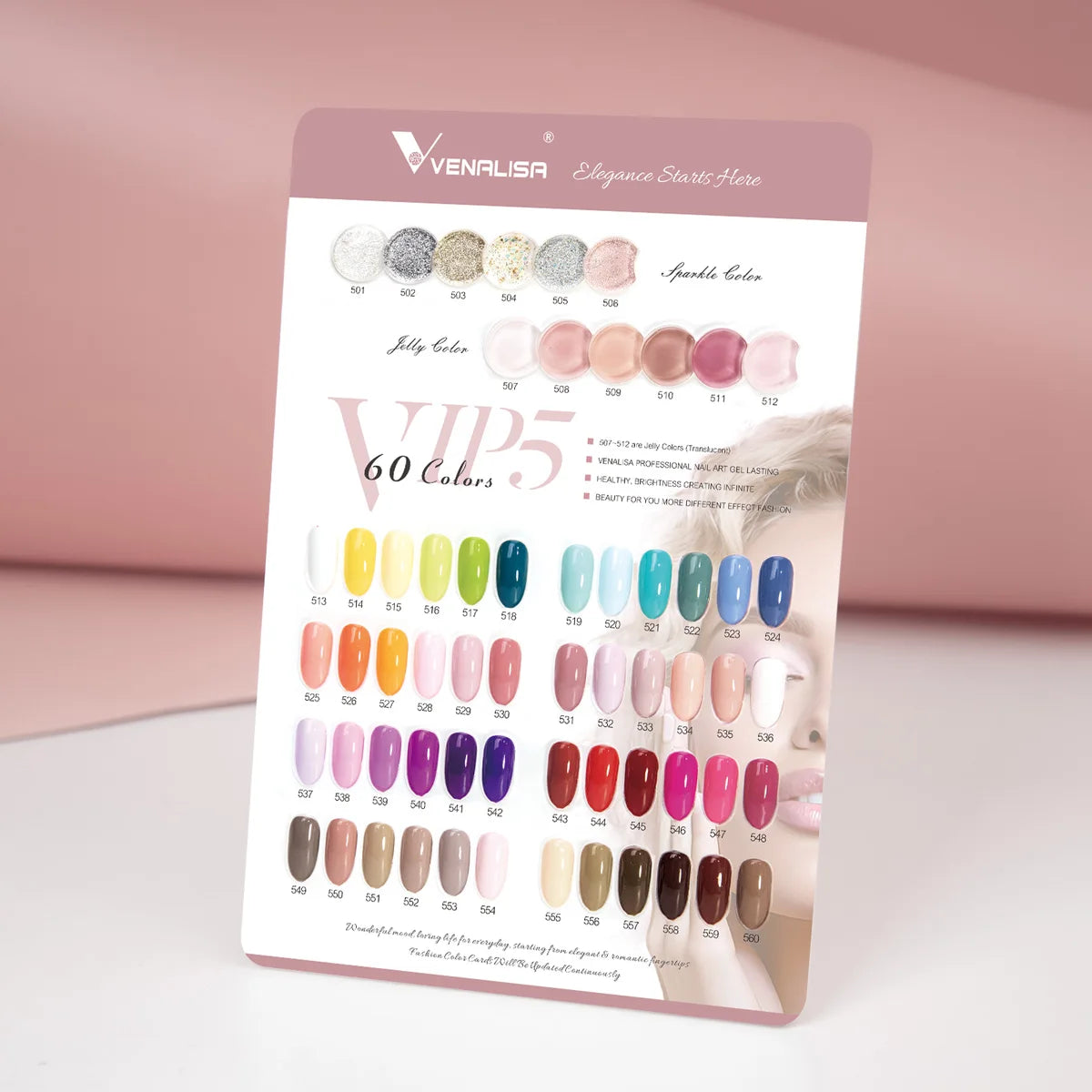 VENALISA 7.5ml Nail Gel Polish VIP5 HEMA Free Semi Permanent Soak off UV LED Nail Gel Varnish Full Coverage Nail Gel Lacquer