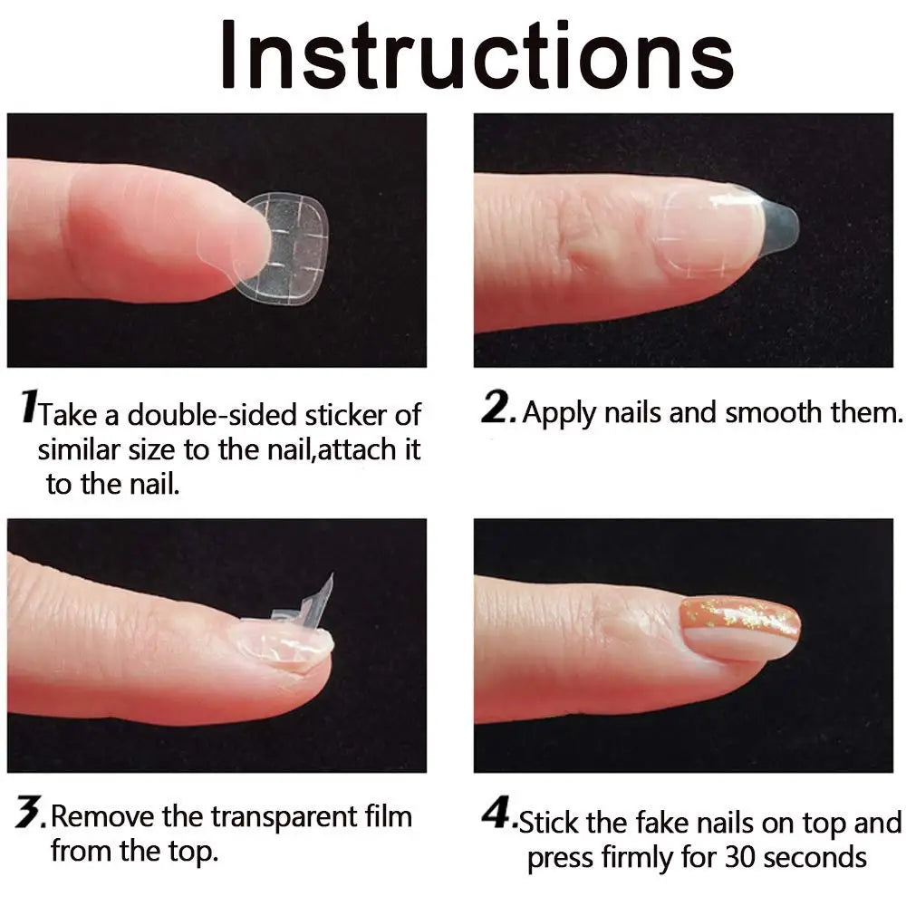 Double-Sided Jelly Nail Glue Tabs – Waterproof Adhesive Stickers for Press-On Nails