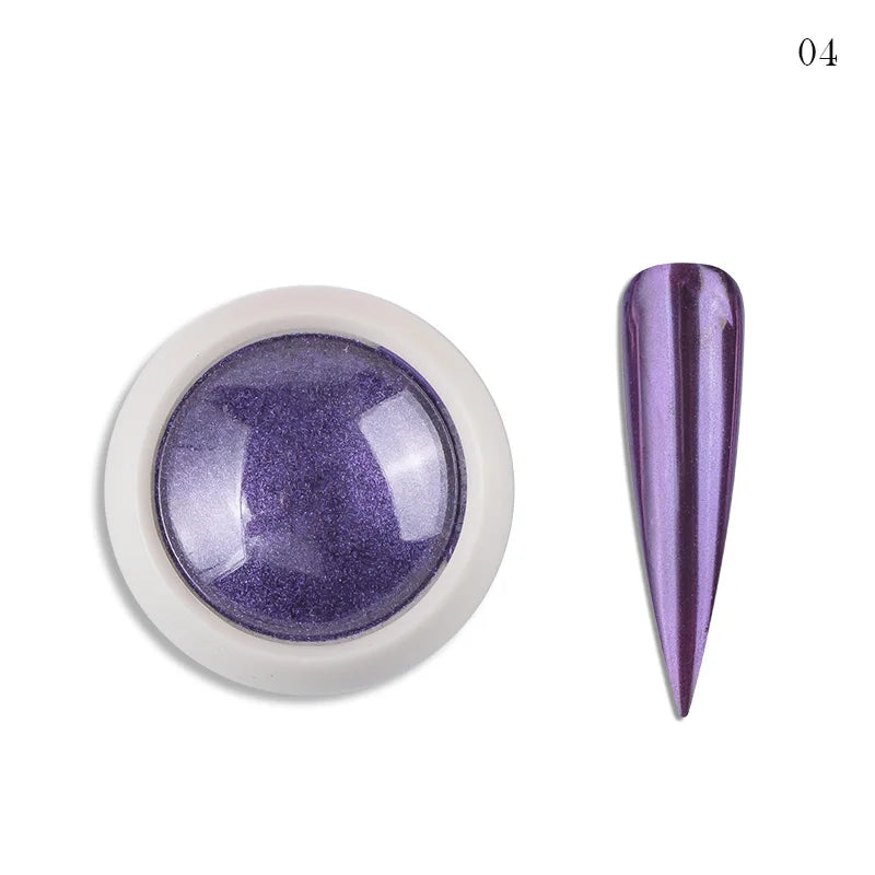 9Colors/Box Gradient Glitter Nail Powder Palette Colors Magic Mirror Pigment Rubbing Set Chrome Powder Manicure DIY Accessories