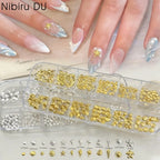 Ocean-Themed Nail Charms – 3D Metal Starfish & Seashell Rhinestones