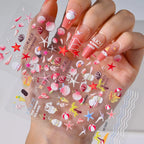 MAFANAILS 5D Embossed Sea Shell Nail Stickers – Ocean Beach Starfish Decals