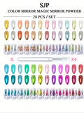 28 PCS Saviland Chrome Nail Powder Set - Metallic Mirror Effect Holographic Nail Powder Silver Red Green Gold Nail Chrome Powder