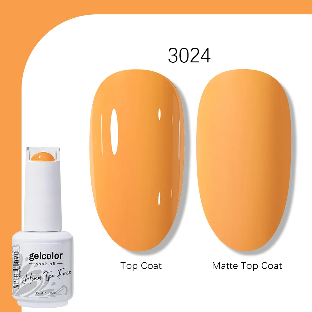 Arte Clavo Gel Nail Polish 400 Colors15ml Semi Permanent Gel Varnish Base Top Coat Nail Art Manicure Soak Off LED UV Salon Gel