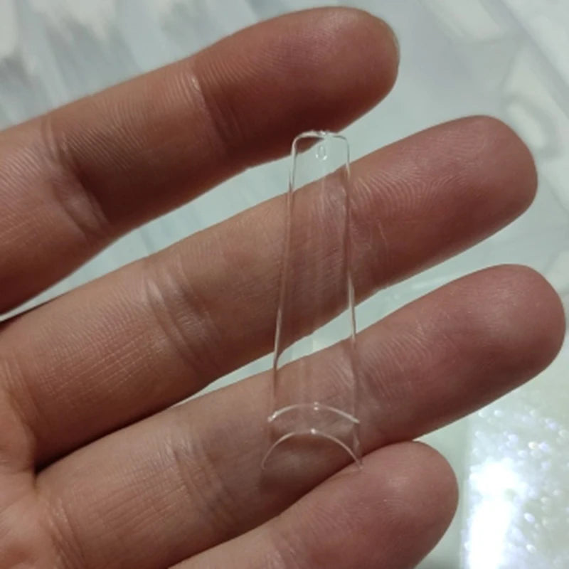 XXL French Half-Cover Nail Tips – Clear Acrylic Coffin & C-Curve Extensions