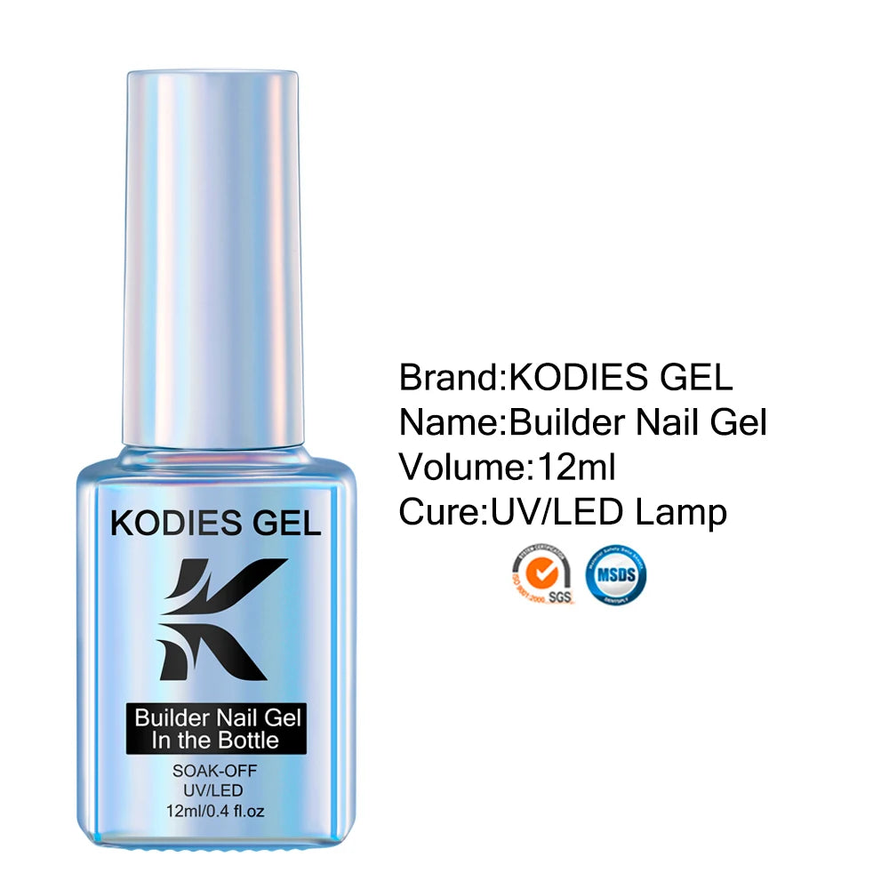 KODIES GEL Builder Nail Gel in a Bottle – Milky White & Nude Poly Hard Gel, 49 Colors