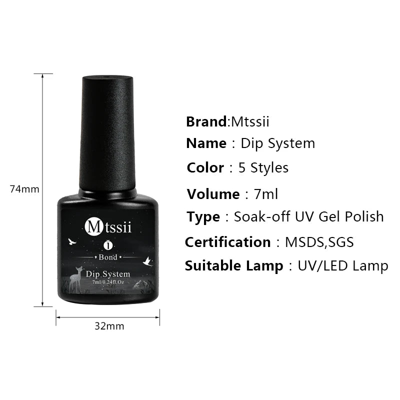 Mtssii 1/5pcs Dipping Nail Powder System Base Top Activator for Dip Nail Glittering Power Dust Without UV Lamp Needed