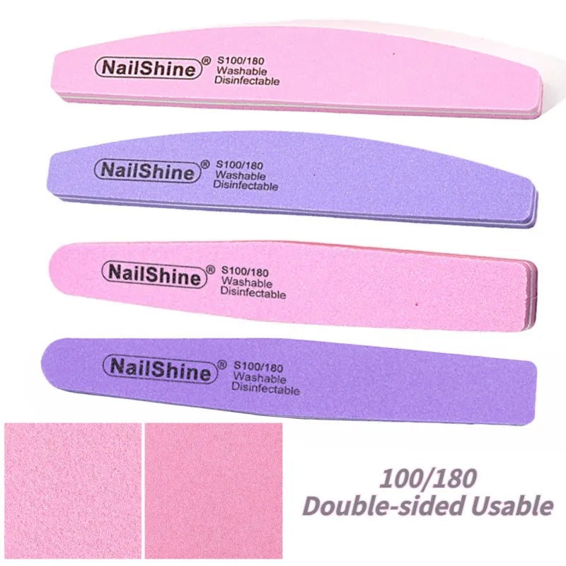 2 5 10PCS Professional Double Sided Nail File Block Sponge Nail Buffer Sanding Polishing Pedicure Manicure Kit