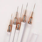 Premium Nail Art Liner Brush Set – 5 Ultra-Fine Detailing Pens, 6-26mm