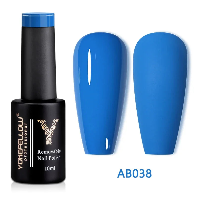 YOKEFELLOW 10ML Glow in the Dark Gel Nail Polish Luminous Neon Gel Polish Summer Semi Permanent Soak Off Nail Art UV Varnish