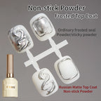 RS NAIL Russian Matte Top Coat – Frosted Non-Stick Powder Seal Gel