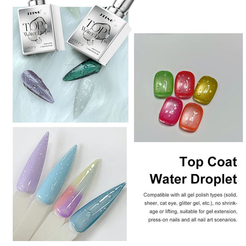 MAFANAILS 3D Water Droplet Top Coat – Clear Summer Nail Art Gel