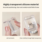 Transparent Rectangle Nail Art Stamper with Scraper – Clear Jelly Transfer Tool