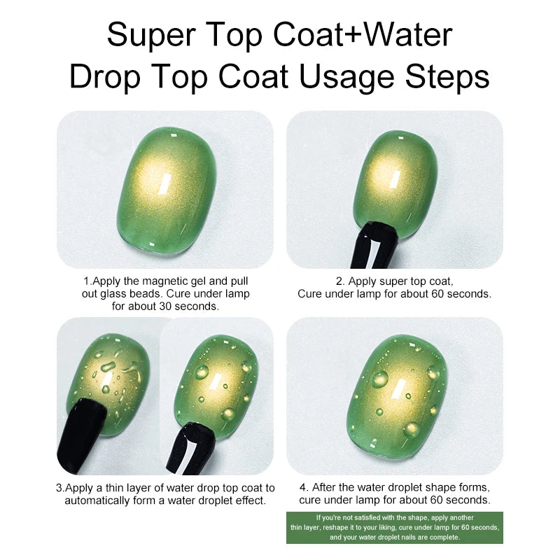 MEET ACROSS 3D Clear Water Drop Top Coat – Crystal No-Wipe Nail Gel