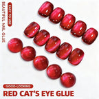 MAFANAILS Christmas Red Cat's Eye Gel Nail Polish – Sparkling Ruby Magnetic Gel