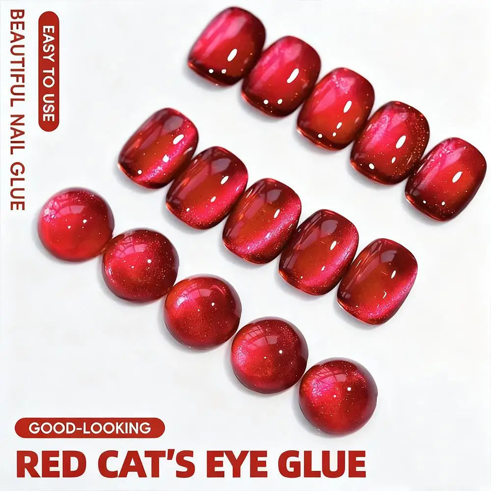 10ml Christmas Red Cat‘s Eye Gel Nail Polish Sparkling Ruby Red Magnetic Nail Gel UV LED Soak Off Manicure Salon DIY Tools 2025