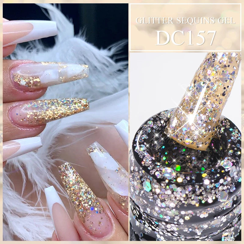 Mtssii Glitter Sequins Gel Nail Polish – Sparkling Soak-Off UV/LED Gel