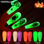 YOKEFELLOW Glow in the Dark Gel Nail Polish – Luminous Neon UV/LED Gel