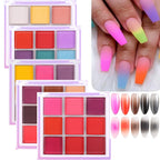 9-Color Gradient Glitter Nail Powder Palette – Magic Mirror Pigment Set