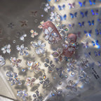 5D Summer Beach Nail Stickers – Shell & Crystal Diamond Ocean Decals