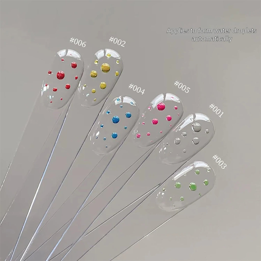 MIANEL No-Wipe Water Droplet Top Coat Set – Clear 3D Crystal Finish