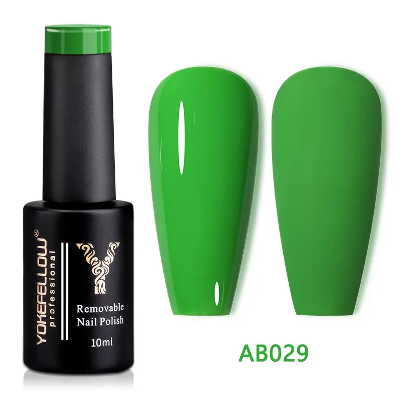 YOKEFELLOW 10ML Glow in the Dark Gel Nail Polish Luminous Neon Gel Polish Summer Semi Permanent Soak Off Nail Art UV Varnish