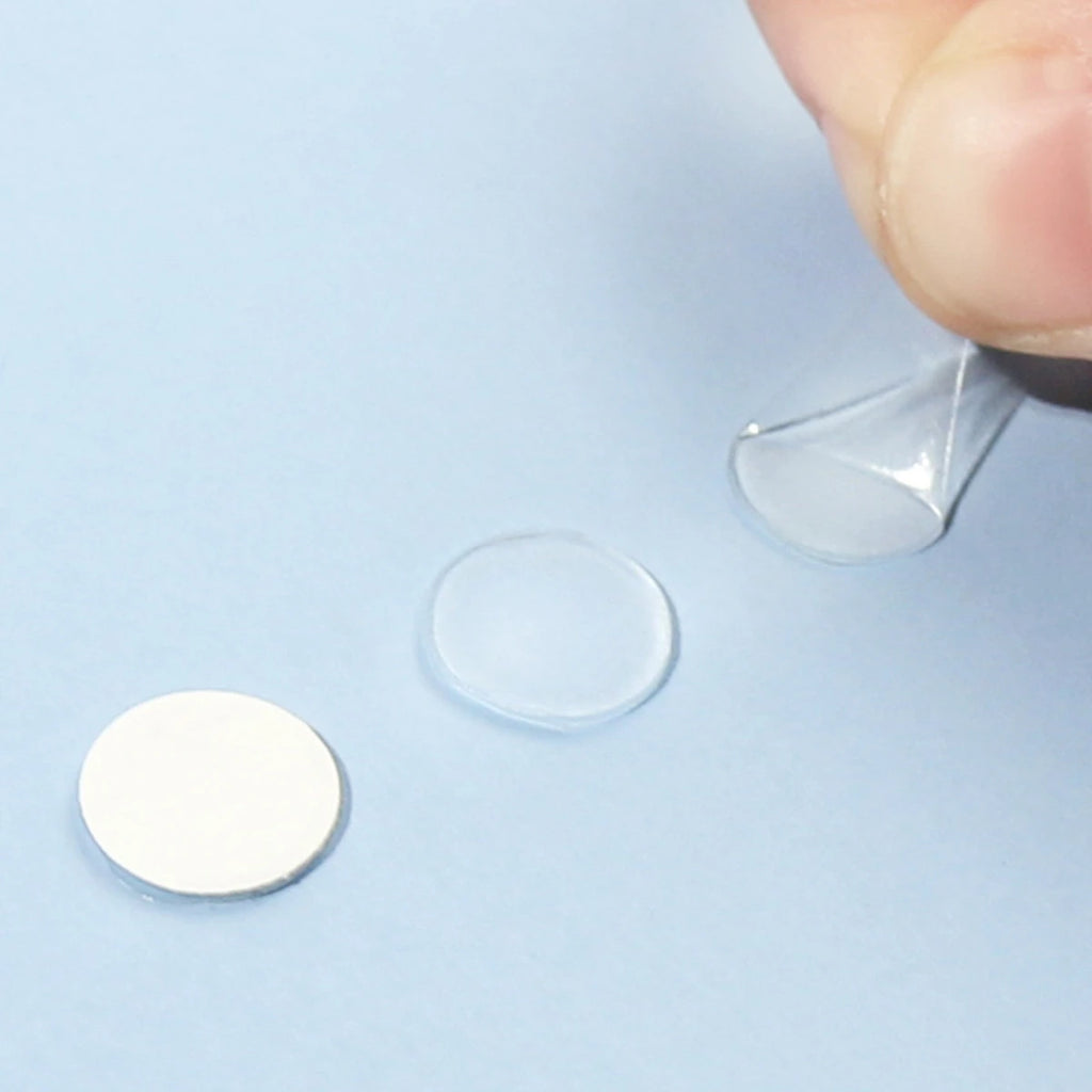 Double-Sided Nail Adhesive Dots – Transparent PET Glue Tabs for Display & Practice Stands