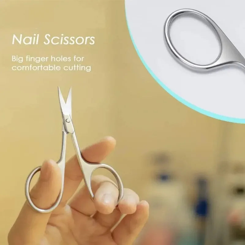 Multi-Function Cuticle Scissors – Stainless Steel Curved Tip Trimmer