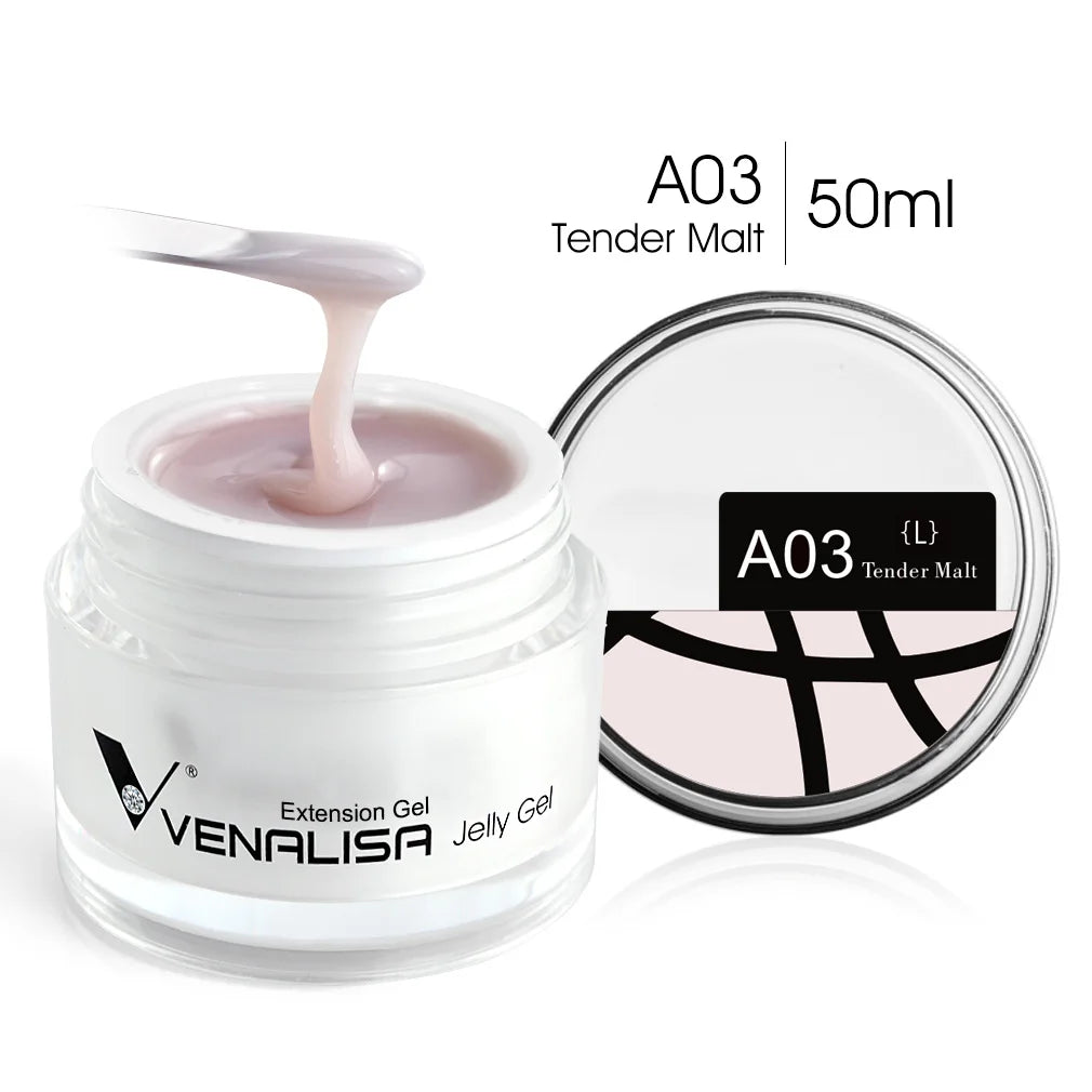 Venalisa 50ml TPO FREE Rose Pink Jelly Gel Extension Nail Salon Professiona Used Self Leveling Transparent Gel Nail Gel Polish