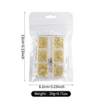 MAFANAILS Metal Summer Ocean Nail Art Charms – Shell, Starfish & Seahorse Studs, 6 Grids