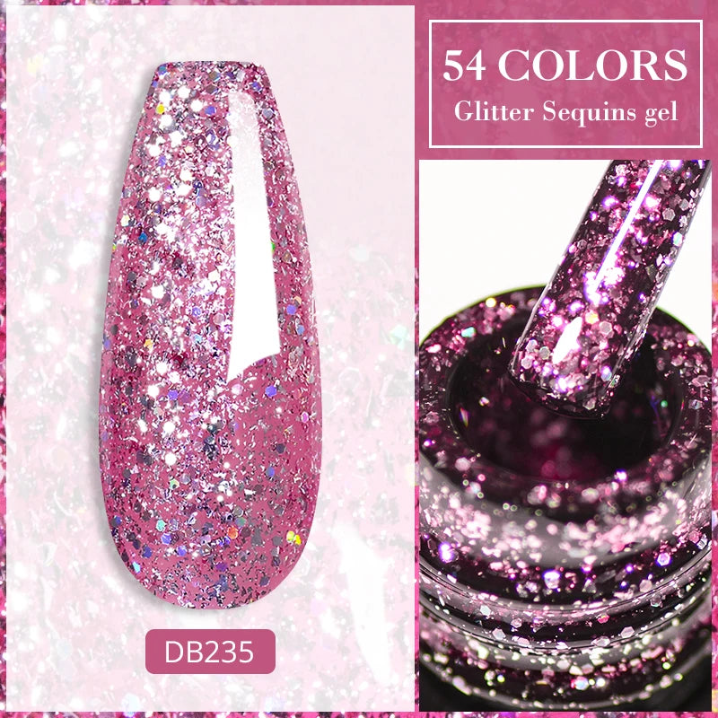 Mtssii Glitter Sequins Gel Nail Polish – Sparkling Soak-Off UV/LED Gel