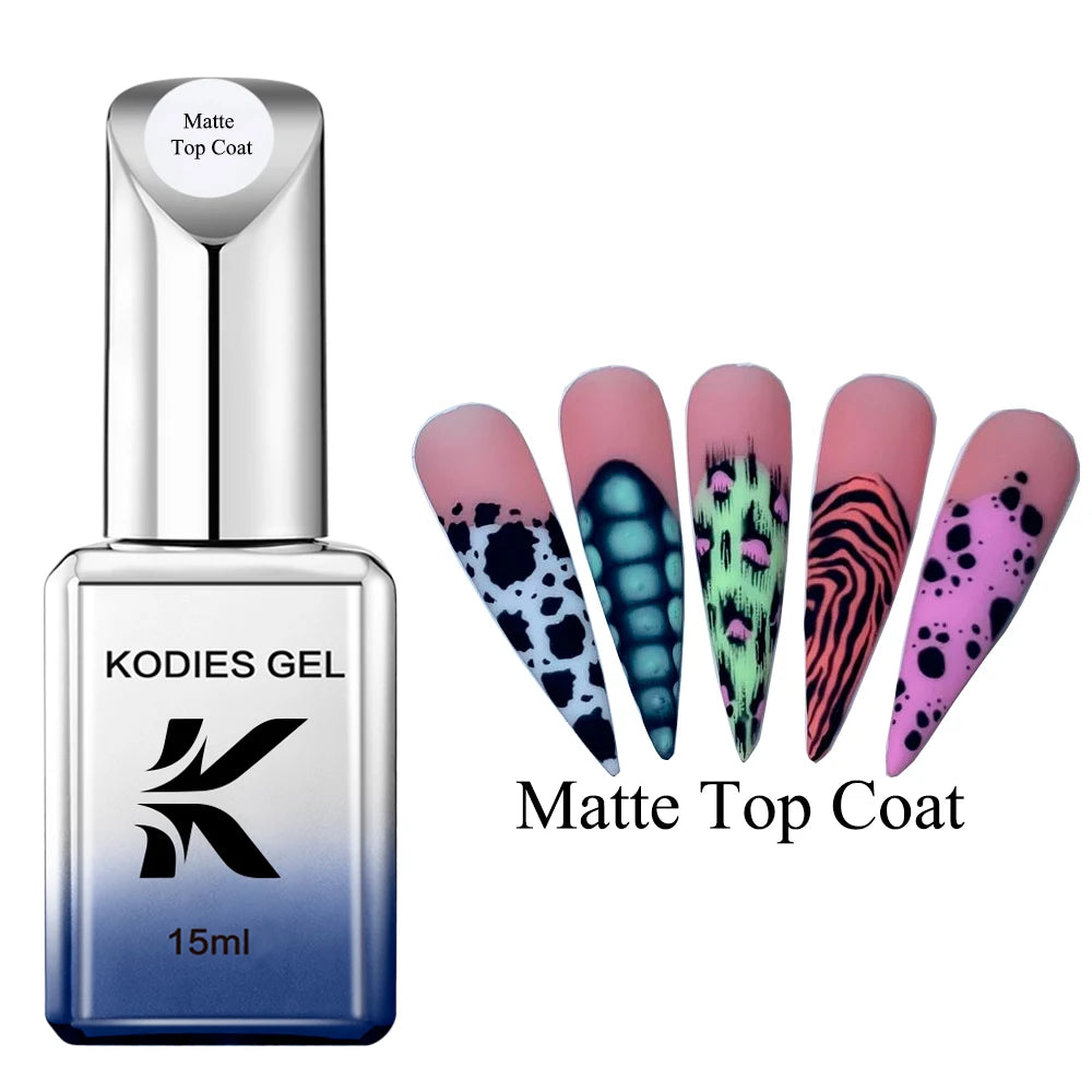 KODIES GEL Matte Top Coat – Strong Velvet Matt Gel Finish Sealer