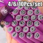 Chic 9D Nail Art Stamp Pen Set – Daisy, Star, Butterfly & Heart Designs