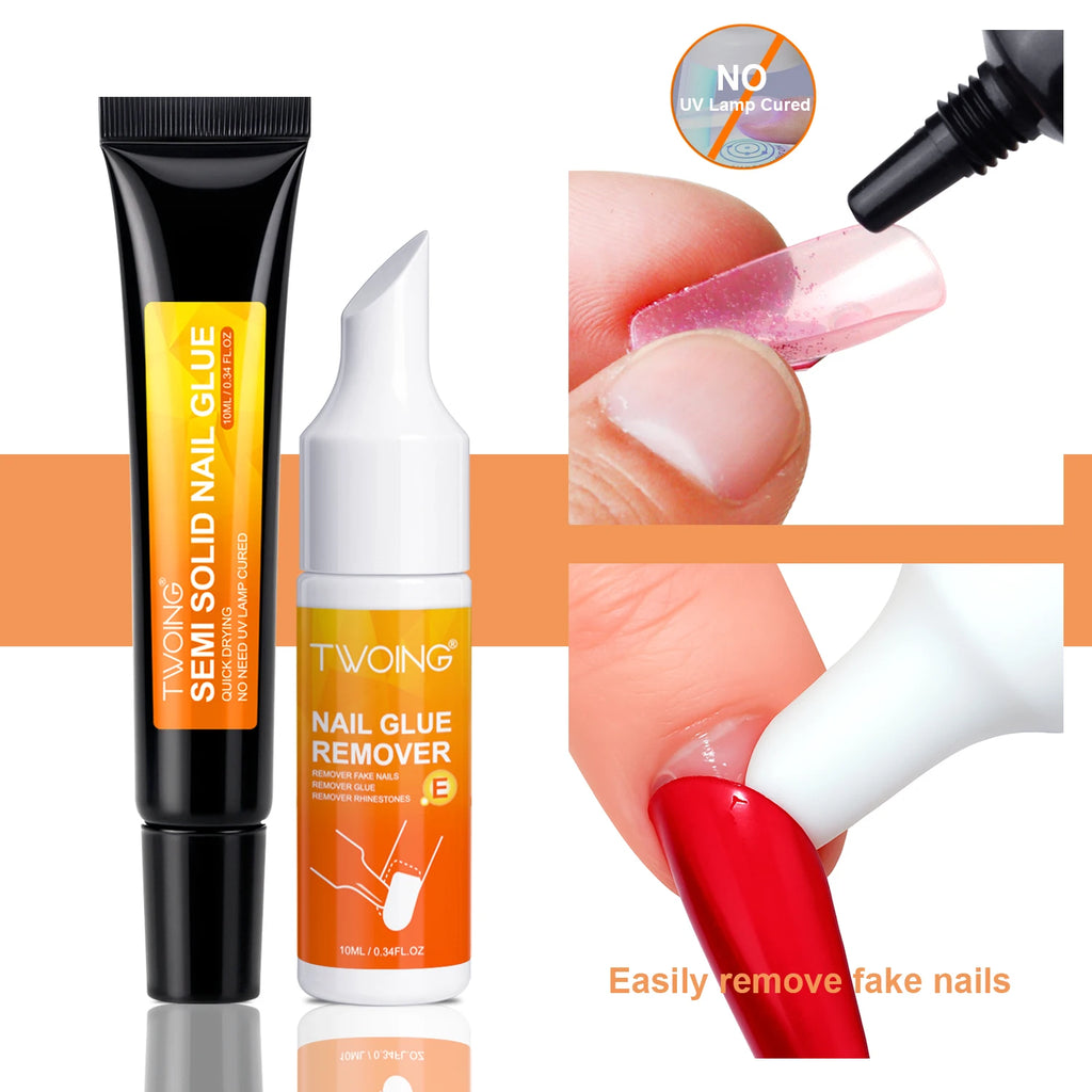 Nail Glue & Remover Combo Set – Quick-Dry, No UV Needed