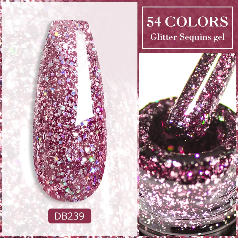 Mtssii Glitter Sequins Gel Nail Polish – Sparkling Soak-Off UV/LED Gel