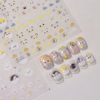 NAILFYOU 5D Kawaii Pompom Cat Nail Stickers – Japanese Floral Decals