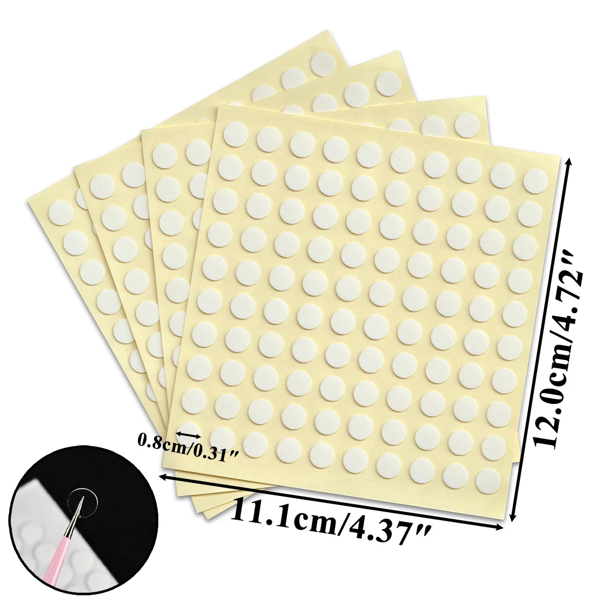 Double-Sided Nail Adhesive Dots – Transparent PET Glue Tabs for Display & Practice Stands