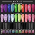 FTMY Glitter Gel Nail Polish Set – 10 Shiny, Long-Lasting Shades