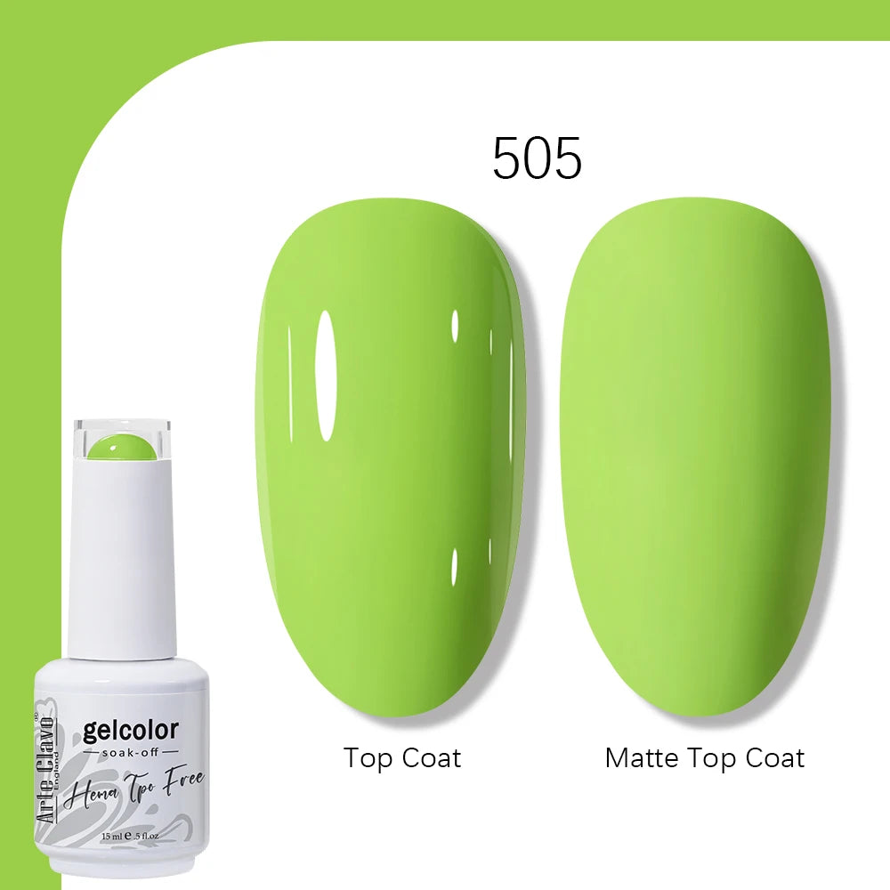 Arte Clavo Gel Nail Polish 400 Colors15ml Semi Permanent Gel Varnish Base Top Coat Nail Art Manicure Soak Off LED UV Salon Gel