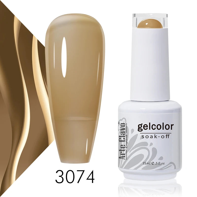 Arte Clavo 15ml Gel Nail Polish Nail Supply Wholesale Soak Off UV LED Gel Lacquer Nail Art Glitter Polish Long Lasting Gel