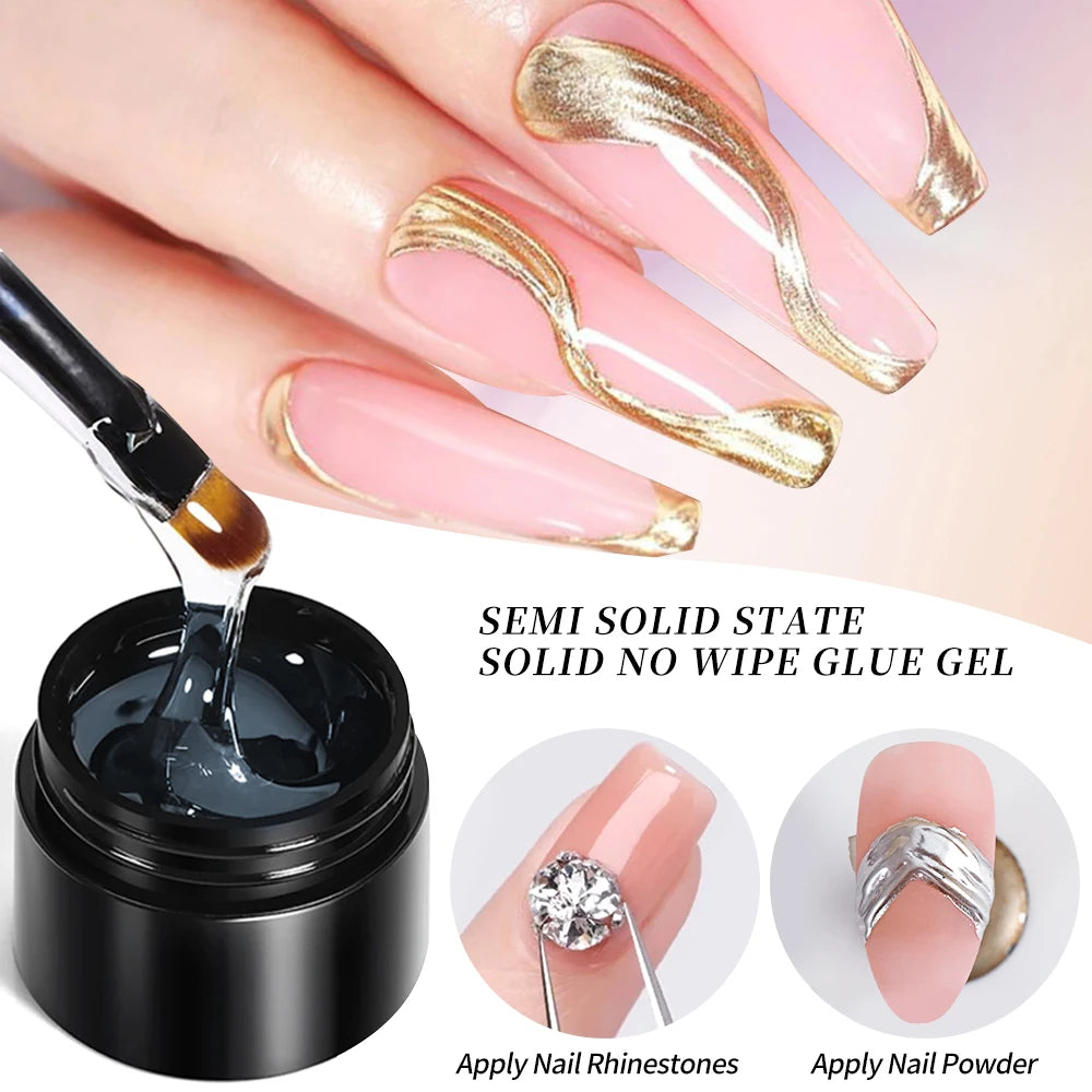 HotPress Solid Nail Glue Gel – No-Wipe Adhesive for Rhinestones & Press-On Nails