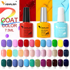 VENALISA Nail Gel Polish Range – No-Wipe Top, Matte Top & Base Coat, 100+ Colors