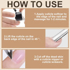 Stainless Steel Cuticle Cutter Set – Scissor Nippers & Double-End Pusher, 4 Pieces