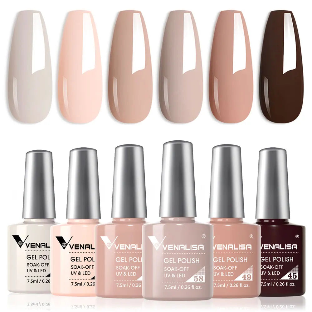 VENALISA 7.5ml Nail Gel Polish VIP5 HEMA Free Semi Permanent Soak off UV LED Nail Gel Varnish Full Coverage Nail Gel Lacquer