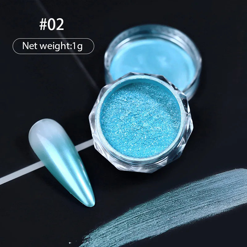 9Colors/Box Gradient Glitter Nail Powder Palette Colors Magic Mirror Pigment Rubbing Set Chrome Powder Manicure DIY Accessories