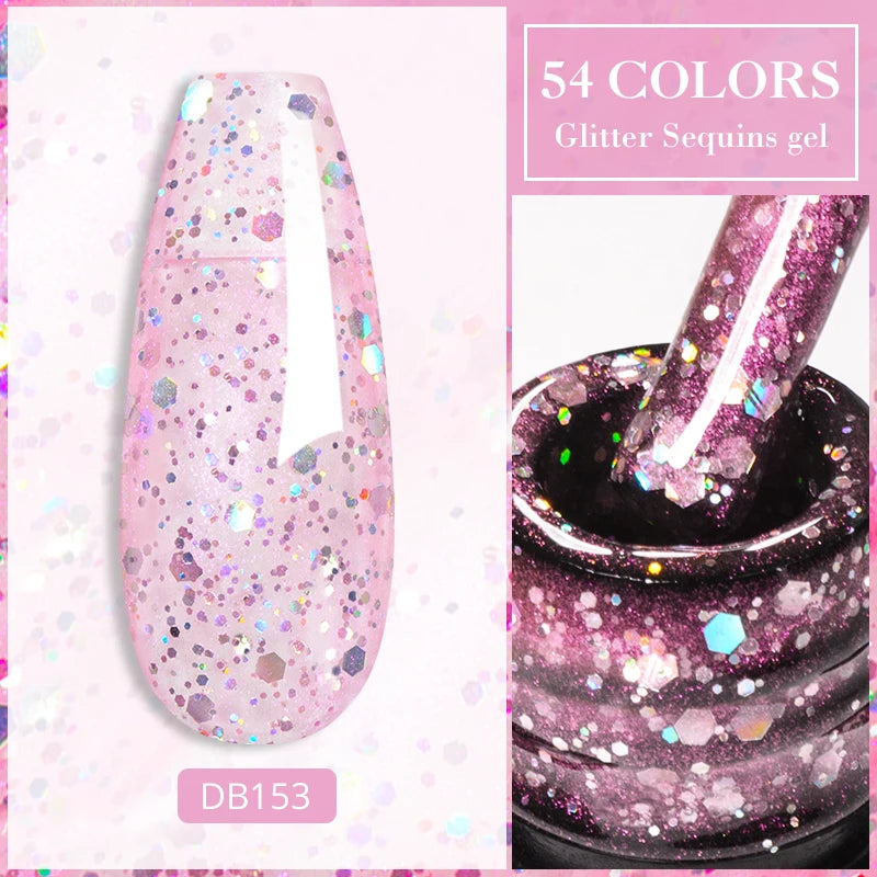 Mtssii Glitter Sequins Gel Nail Polish – Sparkling Soak-Off UV/LED Gel