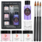 MAFANAILS Crystal Powder Set – Acrylic Powder, Monomer & Brush Kit, 8pcs