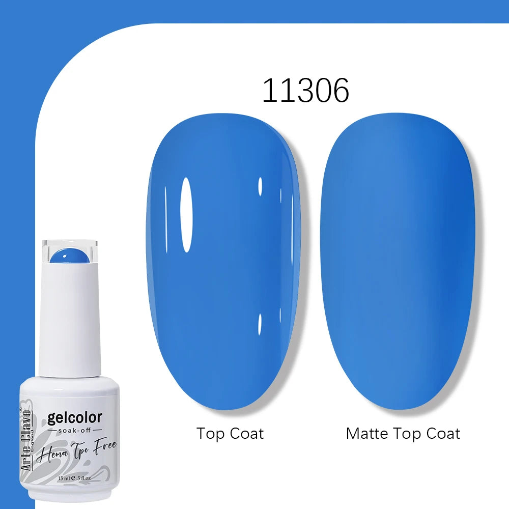 Arte Clavo Gel Nail Polish 400 Colors15ml Semi Permanent Gel Varnish Base Top Coat Nail Art Manicure Soak Off LED UV Salon Gel