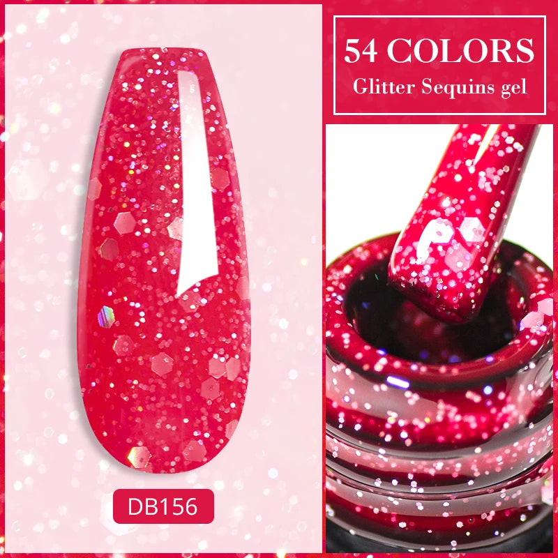 Mtssii Glitter Sequins Gel Nail Polish – Sparkling Soak-Off UV/LED Gel