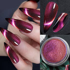 9D Sparkly Chameleon Magnetic Nail Powder – Holographic Cat Eye Chrome Pigment
