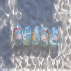 NAILFYOU Koi & Mermaid Soft Relief Nail Stickers – Summer Beach Sea Life Decals